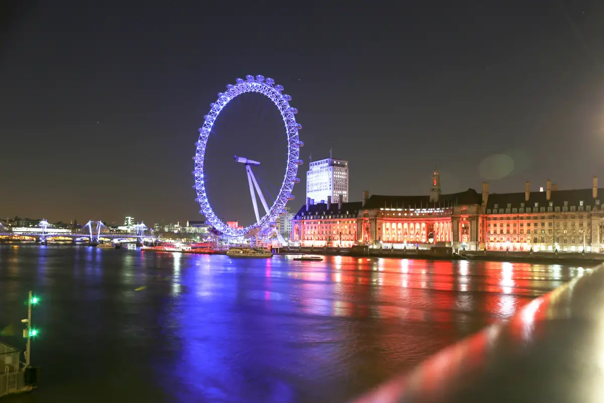 Londen Eye nacht