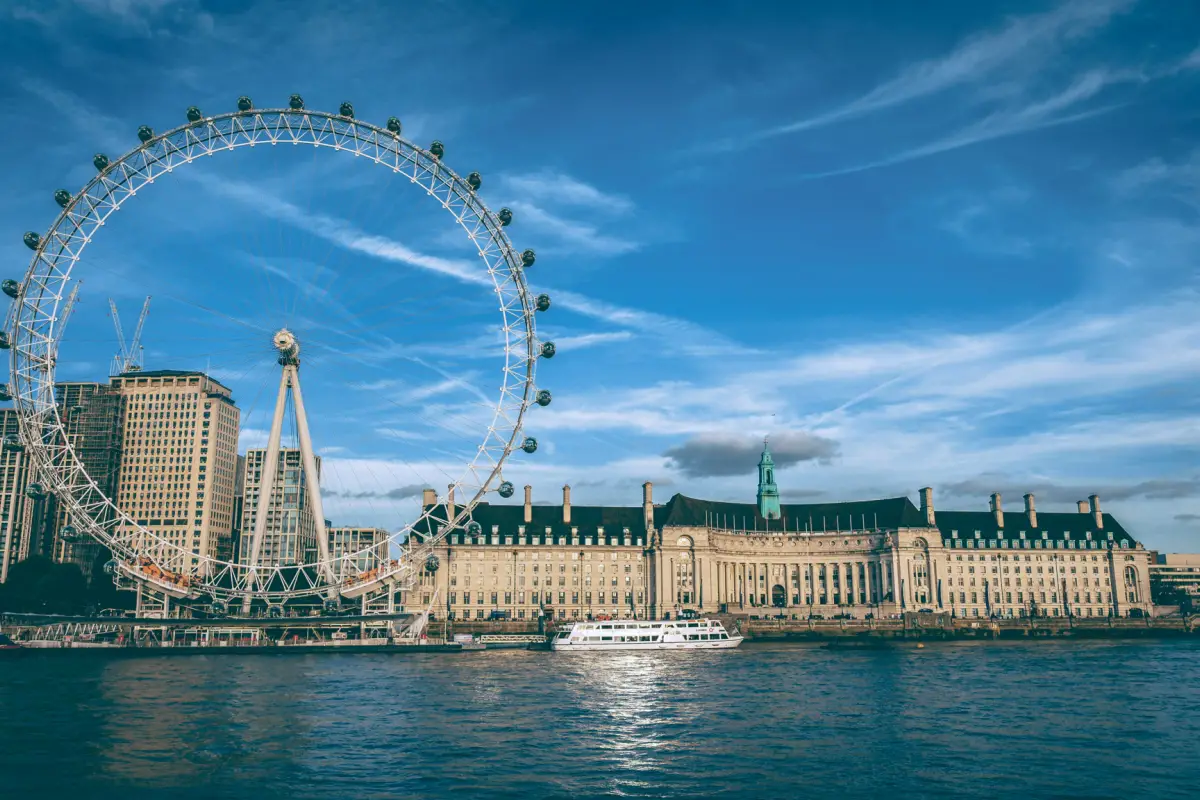 Londen Eye vanaf water