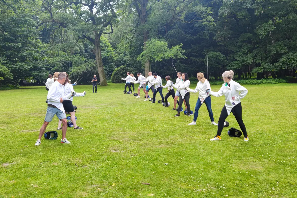 Schermen op het landgoed van kasteel Bloemendaal